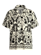 Herren - Kurzes Hemd mit Knopfleiste aus 100% Baumwolle in Schwarz, Floral aus Serie RMX Lounge Lecce von CALIDA