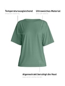 Women - Shirt short sleeve made of Modal in Green, Unicoloured, from the DSW Balancing series by CALIDA