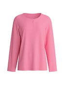 Donna - Shirt a manica lunga in 100% cotone di colore Rosa, Tinta unita, della serie Sleep Over M&M di CALIDA