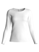 Langarm-Shirt, Rundhals weiss