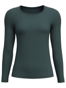Damen - Langarm-Shirt, Rundhals aus Baumwolle in Grün, Einfarbig aus Serie Natural Comfort von CALIDA