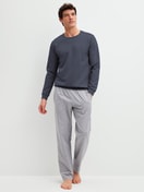 Men model is wearing Sweatshirt made of Cotton in Grey, Unicoloured from the RMX Lounge Casual series by CALIDA, Outfit