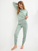 Women model is wearing Shirt long sleeve made of 100% Cotton in Blue, Unicoloured from the Favourites Cats series by CALIDA, Additional Image