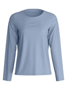 Damen - Langarm-Shirt aus 100% Baumwolle in Blau, Einfarbig aus Serie Favourites Tiles von CALIDA