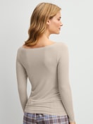 Women model is wearing  made of Modal in Beige, Unicoloured from the Second Skin series by CALIDA, Back view