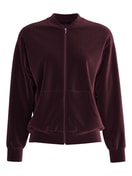 Damen - Lounge-Jacke aus Velours aus Baumwolle in Rot, Einfarbig aus Serie Lounge Velours von CALIDA