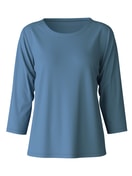 Shirt with 3/4 sleeves blue cotton