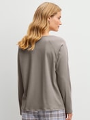 Women model is wearing  made of 100% Cotton in Brown, Unicoloured from the Alpine M&M series by CALIDA, Back view