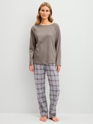 Women model is wearing  made of 100% Cotton in Brown, Unicoloured from the Alpine M&M series by CALIDA, Outfit