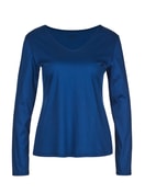 Langarm-Shirt, V-Neck sodalite blue