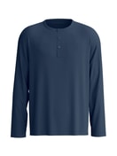 Herren - Langarm-Shirt aus Baumwolle in Blau, Einfarbig aus Serie RMX Sleep Superlight von CALIDA