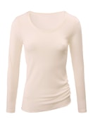 Langarm-Shirt aus Wolle-Seide light ivory