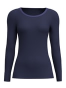 Damen - Langarm-Shirt aus Wolle-Seide aus Wolle in Blau, Einfarbig aus Serie True Confidence von CALIDA