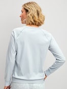 La modella / Il modello Donna indossa  in 100% cotone di colore Blu, Tinta unita, della serie Alpine M&M di CALIDA, Vista posteriore