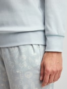 La modella / Il modello Donna indossa  in 100% cotone di colore Blu, Tinta unita, della serie Alpine M&M di CALIDA, Dettaglio