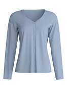 Femme - T-shirt à manches longues en Modal de couleur Bleu, Unicolore, de la série Etude Ajours de CALIDA