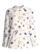 Damen - Langarm-Shirt mit Knöpfen aus 100% Baumwolle in Beige, Gemustert aus Serie Favourites Universe von CALIDA