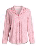 Femme - Chemise à manches longues avec boutons en Coton de couleur Rose, À motifs, de la série Favourites Love de CALIDA