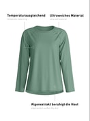 Women - Shirt long-sleeve made of Modal in Green, Unicoloured, from the DSW Balancing series by CALIDA