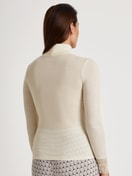 Long-sleeved turtleneck shirt in wool and silk