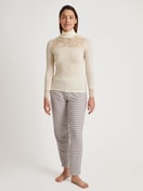 Long-sleeved turtleneck shirt in wool and silk