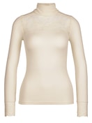 Long-sleeve turtleneck shirt in wool-silk charm cream