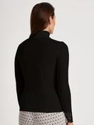 Long-sleeve turtleneck shirt in wool-silk