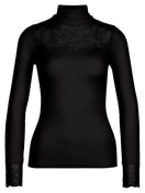 Long-sleeve turtleneck shirt in wool-silk WS schwarz