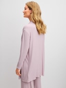 Women model is wearing Kimono made from TENCEL™ Modal made of Modal in Purple, Unicoloured from the Feminine Lounge series by CALIDA, Back view