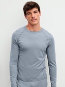 Herren-Model trägt Langarm-Shirt aus Lyocell in Grau, Einfarbig aus Serie DSW Warming von CALIDA, Vorderansicht