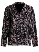 Damen - Langarm-Shirt mit Knöpfen aus TENCEL™ Modal und Seide aus Modal in Schwarz, Gemustert aus Serie Favourites Seduction von CALIDA