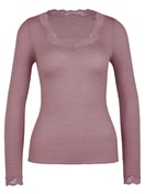 Langarm-Shirt aus Wolle & Seide elderberry