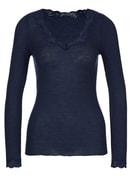 Langarm-Shirt aus Wolle & Seide eclipse blue