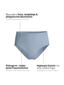 Damen - Slip, high waist aus Swiss+Cotton in Grau, Einfarbig aus Serie Natural Comfort von CALIDA