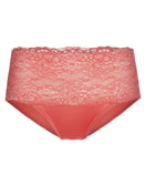 Slip taille haute avec bordures en dentelle porcelain rose