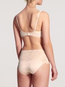 High-waisted briefs with lace waistband