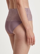 High-waisted briefs with lace waistband