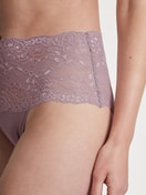 High-waisted briefs with lace waistband