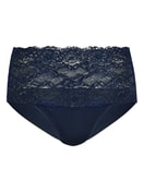 High-waisted briefs with lace waistband peacoat blue