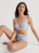 High-waisted briefs with lace waistband