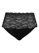 Slip mit Spitzenbund, high waist black