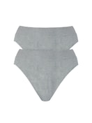 Culotte à taille douce en double paquet, taille haute stone melange