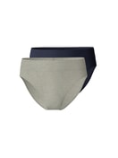 Slip mit Softbund im Doppelpack, high waist dark lapis blue-stone melé