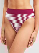 Women model is wearing Brief made of Cotton in Pink, Striped from the Elastic Special series by CALIDA, Front view