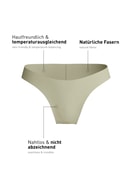 Femme - Slip brésilien sans couture en Modal de couleur Vert, Unicolore, de la série Natural Skin de CALIDA