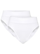 Slip im Doppelpack, high waist weiss