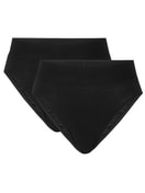 Slip im Doppelpack, high waist schwarz