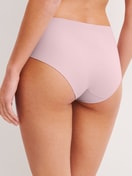 Women model is wearing Brief made of Modal in Purple, Unicoloured from the Natural Skin series by CALIDA, Back view