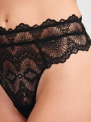 Women model is wearing Brief, high waist made of Polyamide in Black, Lace from the Love Lace series by CALIDA, Detail