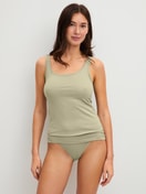Women model is wearing Briefs, 2-Pack made of Cotton in Green, Unicoloured from the Benefit Women Spec. series by CALIDA, Outfit